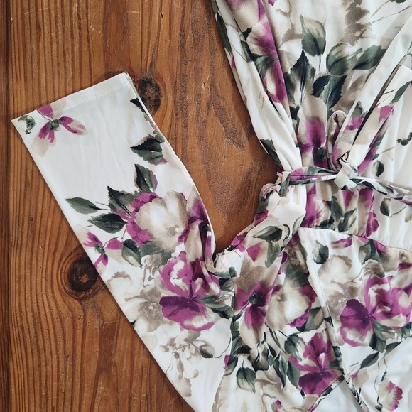 Pink Blush Maternity Post Pregnancy Nursing Faux Wrap Maxi Dress Floral Lrg-3XL - Picture 15 of 16